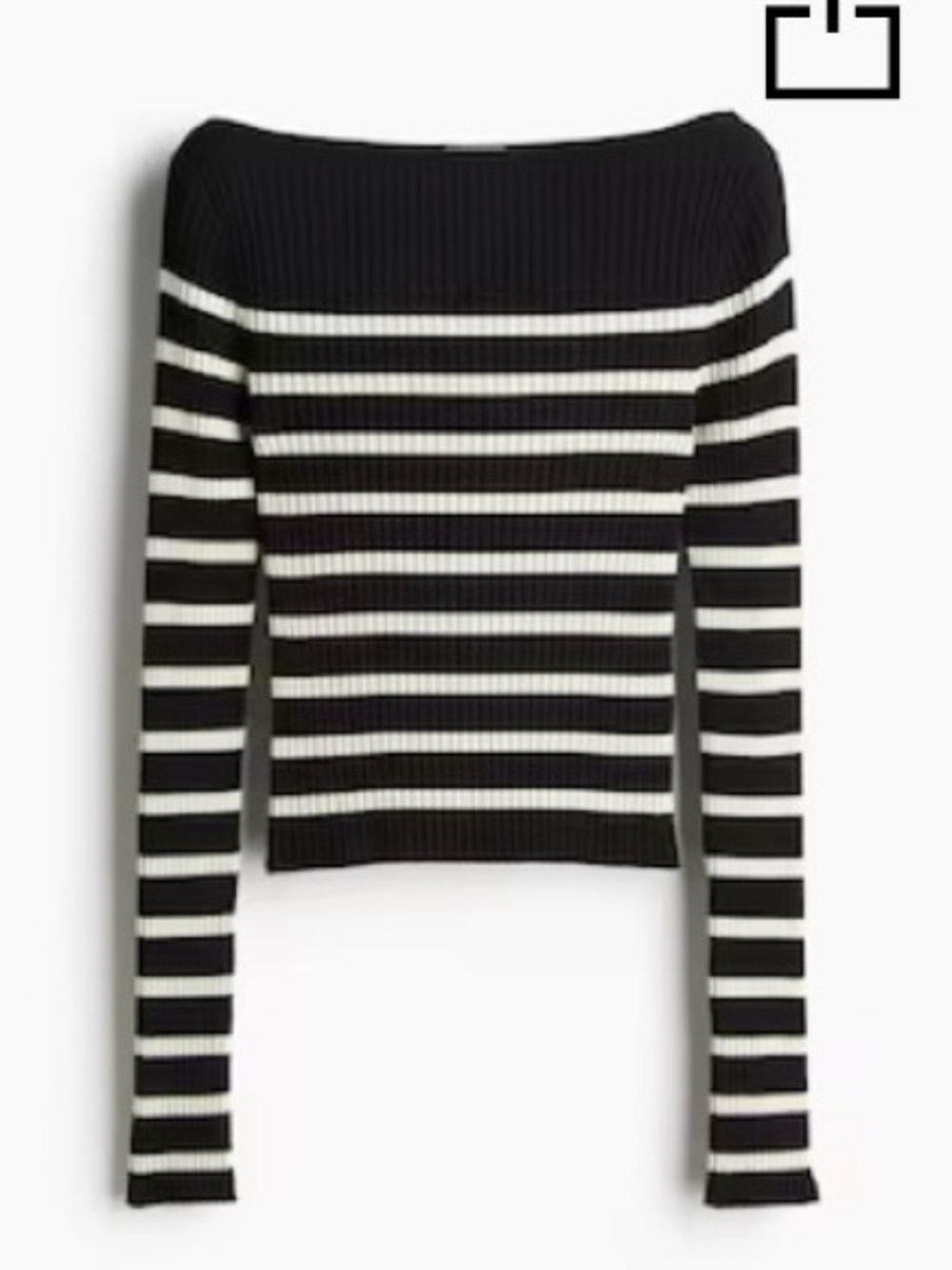 H&M Stripped Boatneck Ribbed Top